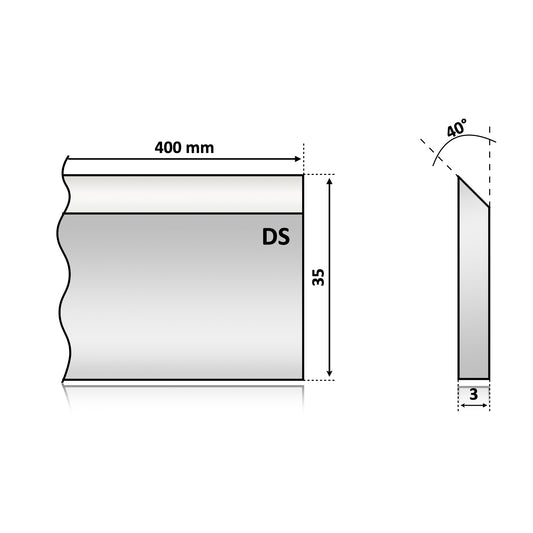 Rindeluire fără compromis! Cuțit Pilana 400x35x3 DS mm, fabricat pentru eficiență maximă. Precizie și durabilitate pentru rezultate profesionale în prelucrarea lemnului!