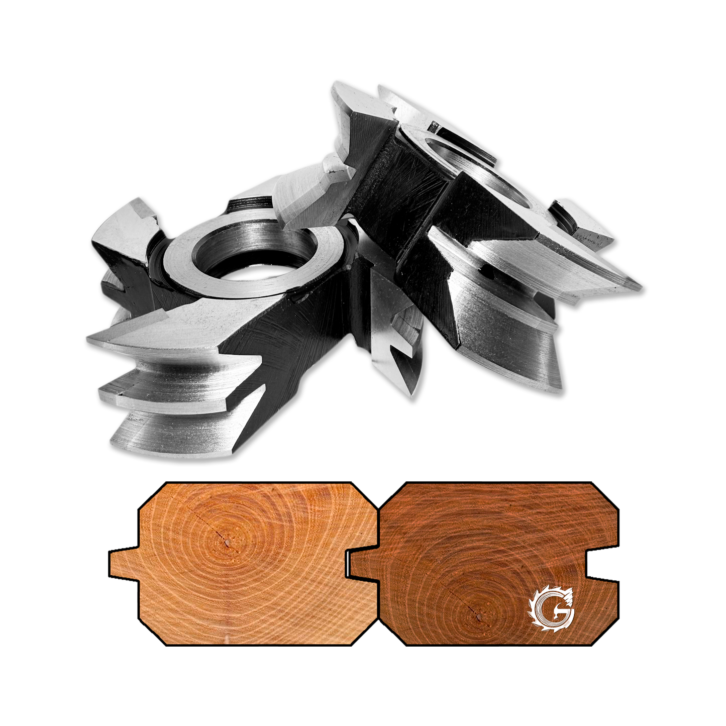 Set of 2 Double Oblique Tongue and Groove Router Bits - 30 mm HSS Premium