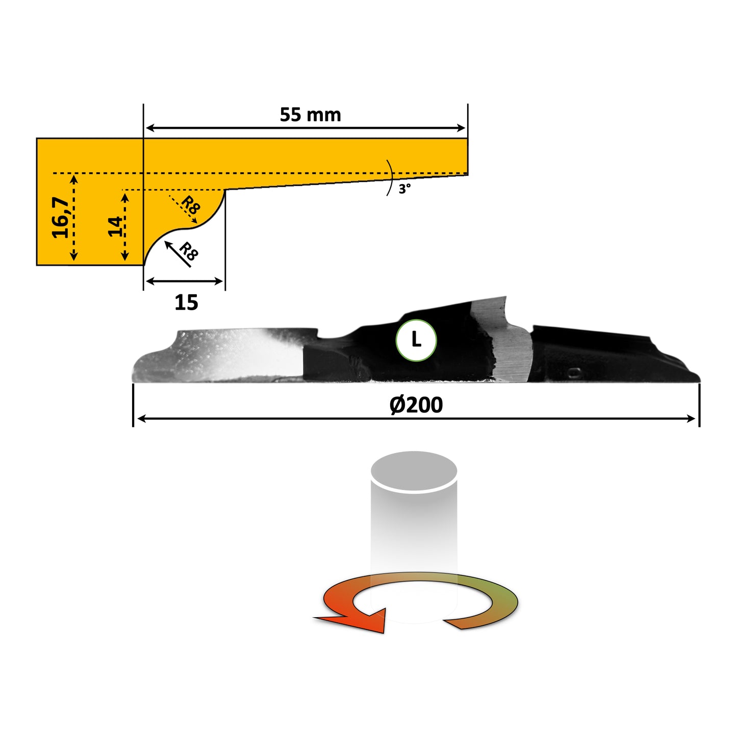 Фрези для деревини – профіль дверної панелі 12 – HSS Premium