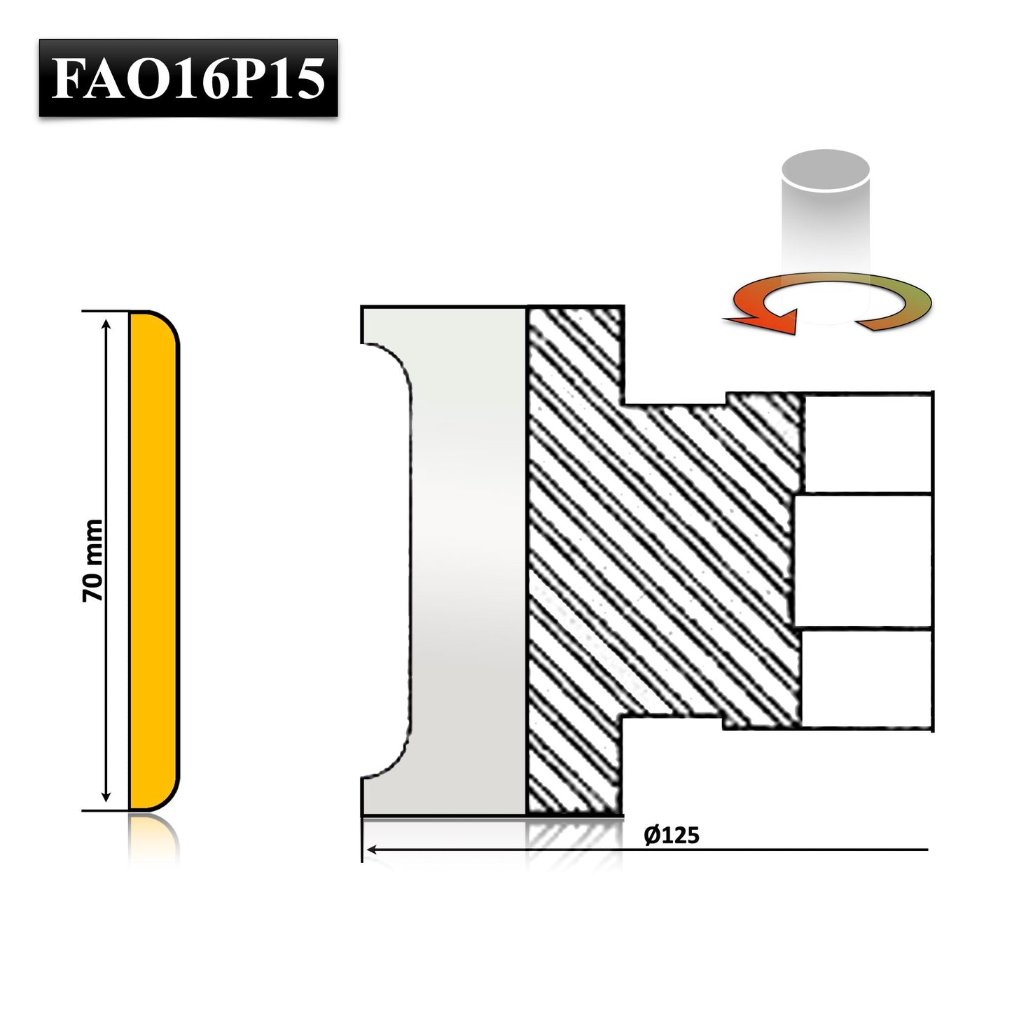 Freza cu ax 30 placata cu hss nu vidia pentru realizarea plinta sau a ornament profilat pentru usi cu latime de minim 70 mm din lemn masiv sau moale