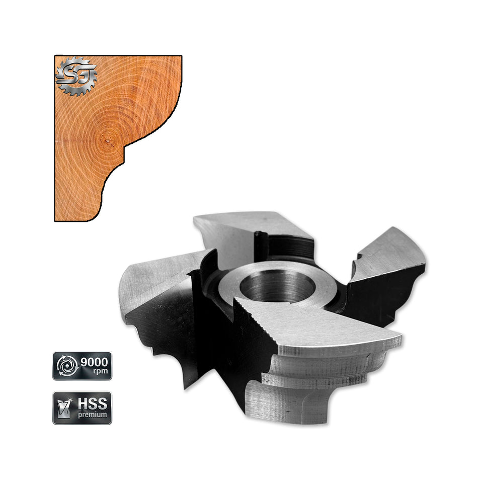 Wood Cornice Router Bit Profile No. 1 - 50 mm HSS M2