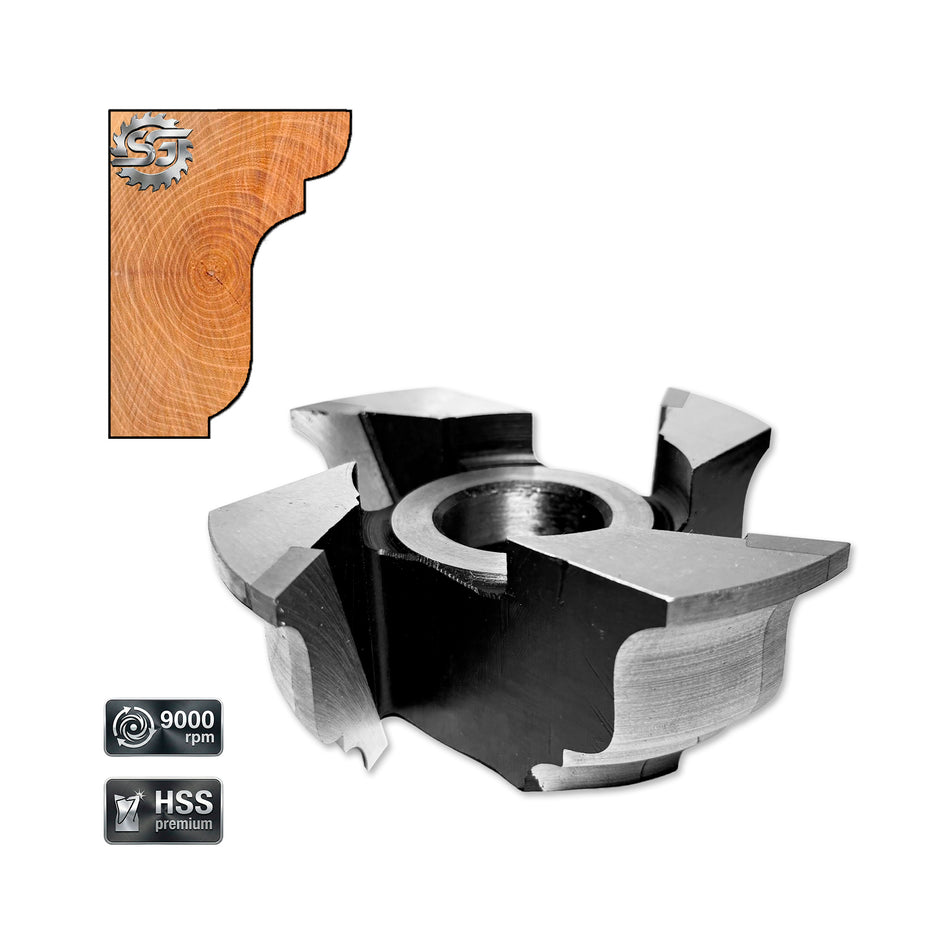 Wood Cornice Router Bit Profile No. 2 - 50 mm HSS M2