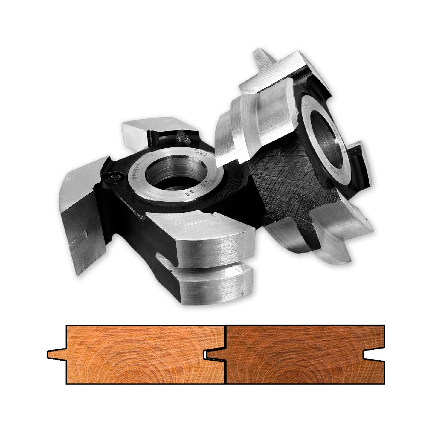 Set freze îmbinare nut și feder conic din HSS pentru parchet și dușumele – dimensiuni 25–50 mm