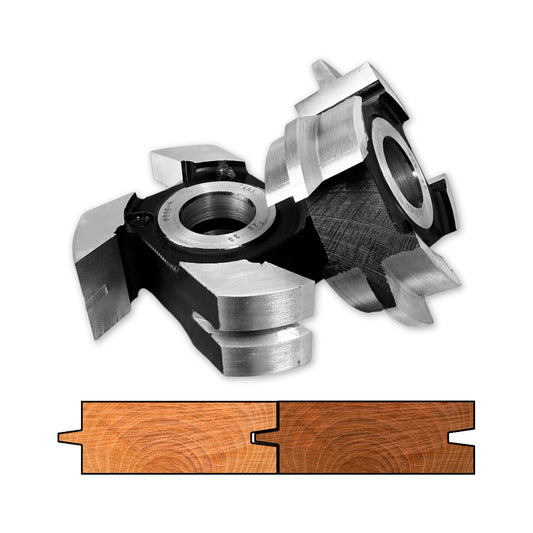 Set freze îmbinare nut și feder conic din HSS pentru parchet și dușumele – dimensiuni 25–50 mm