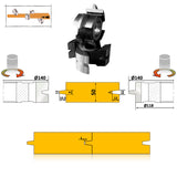 Freza 50 mm conică nut-feder din HSS, alezaj 40 mm, pentru mașini 4 fețe
