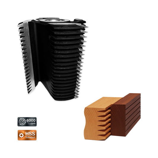 Laminated Timber Longitudinal Joint Milling Cutter C11 - 124 mm HSS Standard