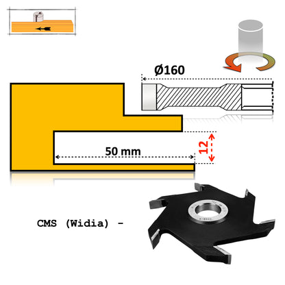Grooving Cutter 160 x 12 mm – Brazed, HSS or TCT Vidia