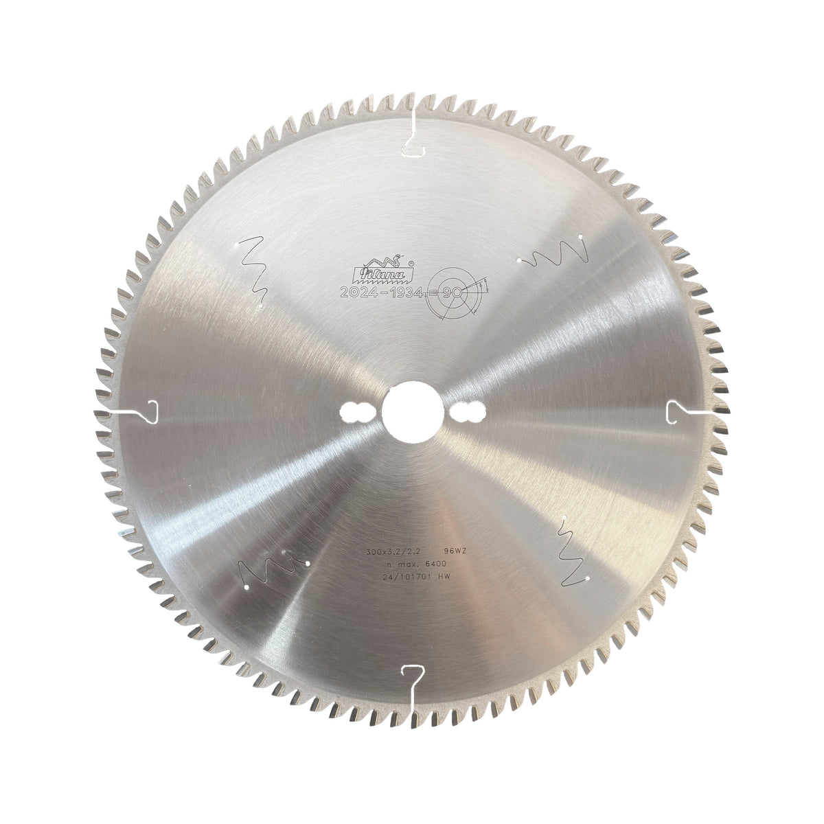 Pânză Circulară Pilana 300 mm cu 96 Dinți pentru Retezare Fină Lemn și MDF