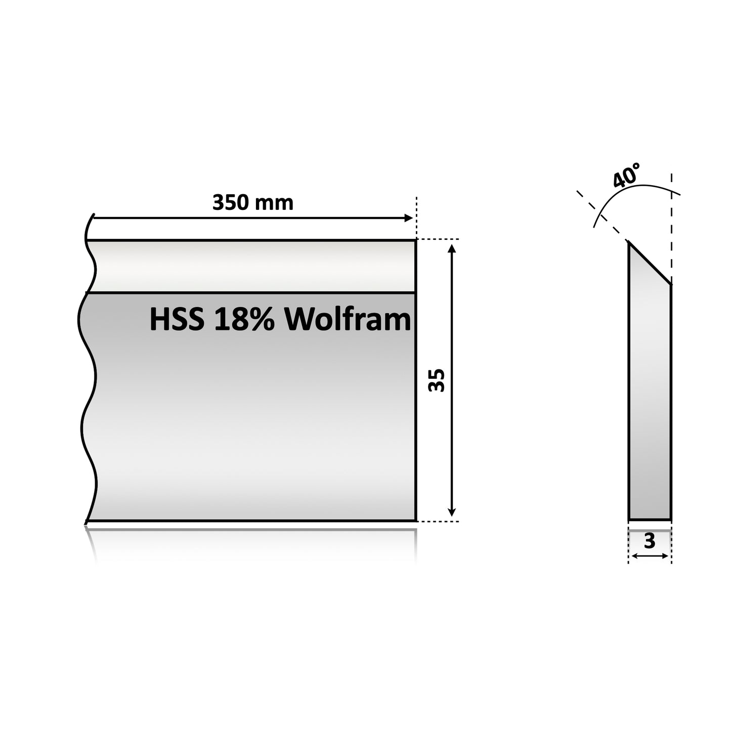 Cuțit abric Pilana 350 x 35 x 3 HSS mm – performanță ridicată și finisaje impecabile. Rezistent la uzură, ideal pentru rindeluire eficientă și prelucrare profesională a lemnului.