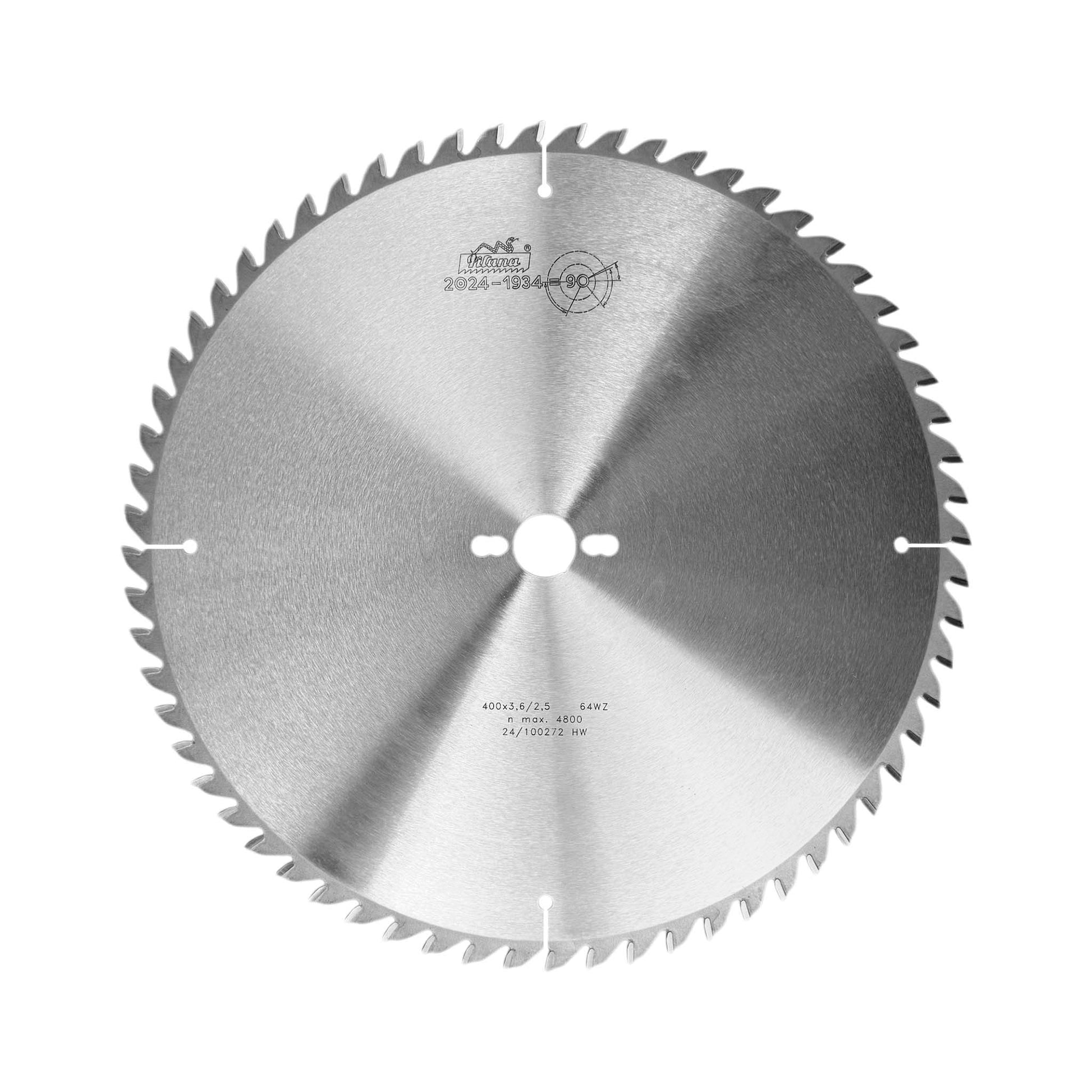 Pânza circulară TCT CSN 225381-20, 400 x 3.6 x 30 mm, WZ-64 Z. Ideală pentru tăierea transversală a lemnului masiv, PAL, MDF și placaj, cu durabilitate ridicată.