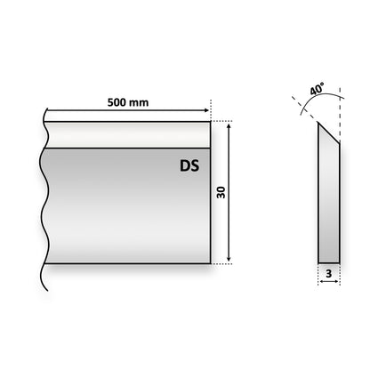 Cutit rindeluire pentru Abric sau Abricht Pilana 500 x 30 x 3 DS de rindeluit sau geluit lemn
