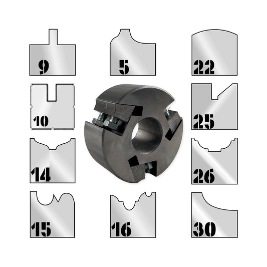Wood Router Bit with Removable Knives x10 Profiles - 40 mm HSS