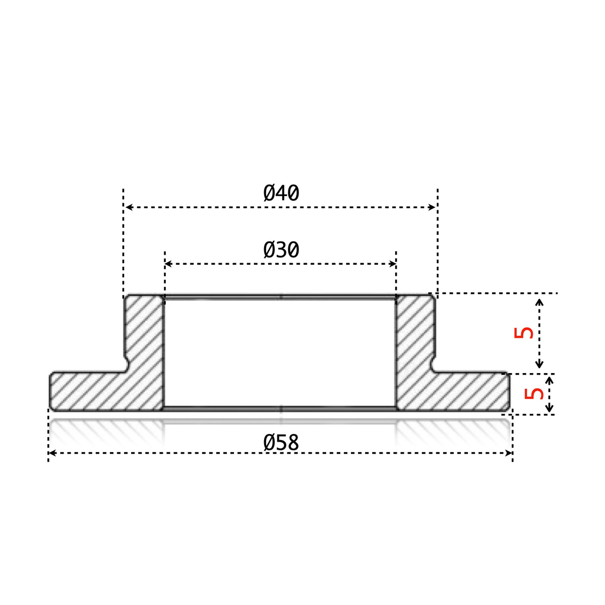 Bucșă cu Guler pentru Reducție Alezaj Ax – freze, tamburi și piese rotative