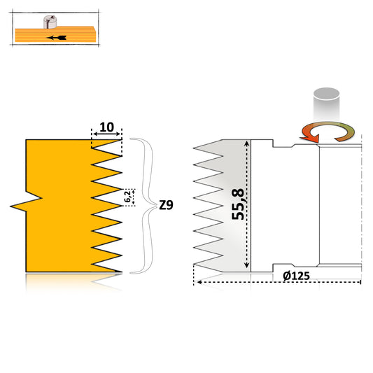 Finger Joint Cutter C11 - 55.8 mm HSS Standard