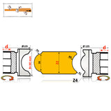 Stave Cutter Set for Hot Tubs and Saunas 22 - 46 mm | HSS M2