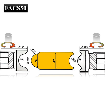 Freze profilate pentru ciubar, set de 2 buc., ax 30 mm, calitate superioară.