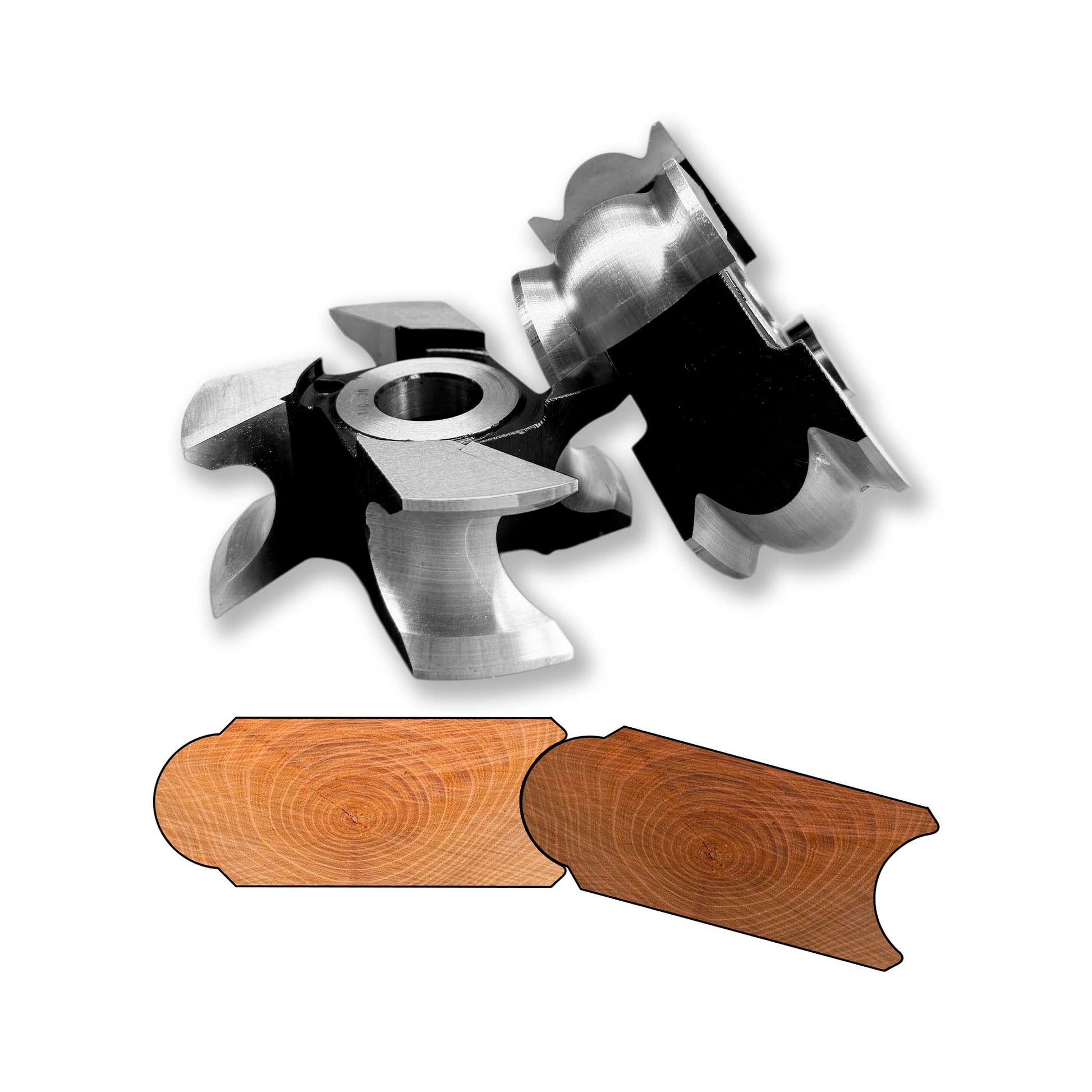 Set de freze pentru ciubar, grosime 32 - 42 mm, ax 30 mm, brazate cu HSS.