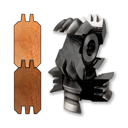 Set 2 Freze cu Dinti pentru imbinare Grinda la Casute din Lemn sau Cabane cu grosimea de 40 - 45 mm 