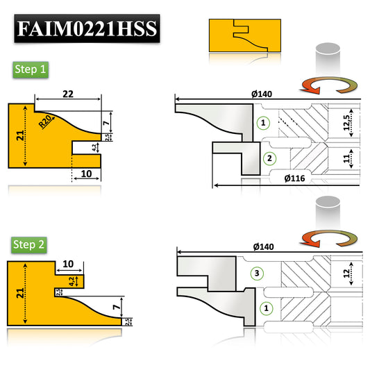 Set Freze Profil Contraprofil pentru Imbinare Mobila de 21 mm cu un design elegant neted ideal entru mobilier de interior si bucatarii