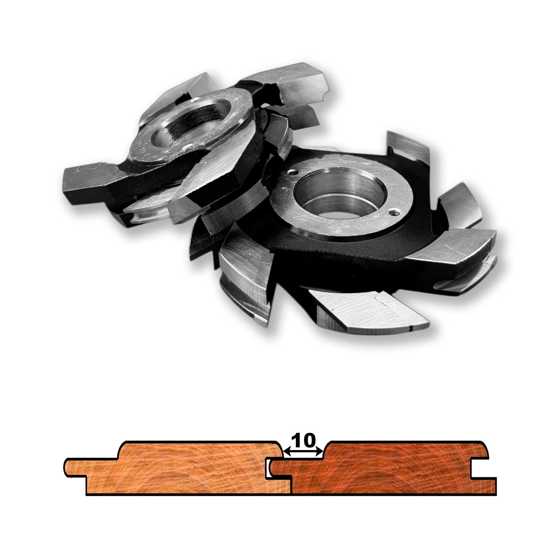 Set de freze pentru lambriu cu profil rotunjit, placate cu carbură HSS, pentru lemn de 12–18 mm