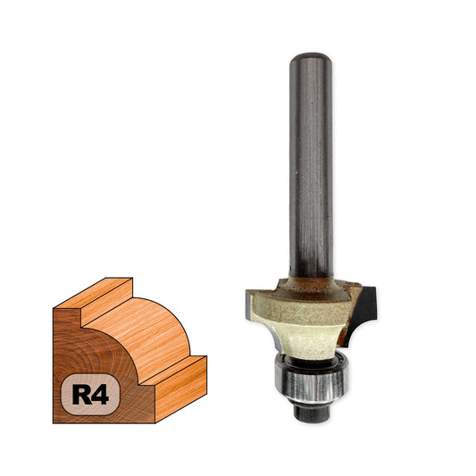 Concave Core Box Router Bit (Quarter Round) D=18mm, R4, Z2 – T.C.T. (Carbide) Vatzo