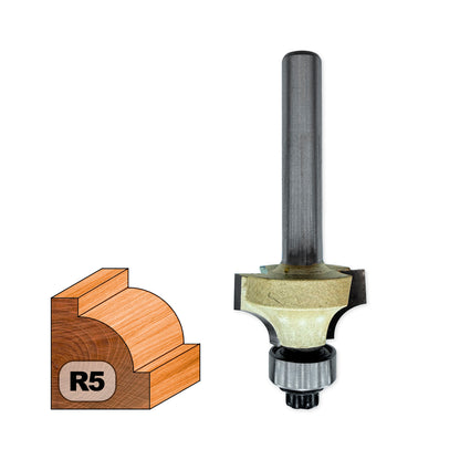 Concave Shank Router Bit (Quarter Round) D=20mm, R5, Z2 – T.C.T. (Carbide) Vatzo