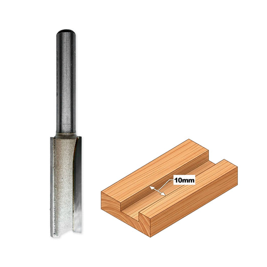 Straight Shank Router Bit D=10mm, S=6mm, Lc=30mm, Z2 – T.C.T. (Carbide) – Globus