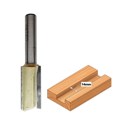 Straight Shank Router Bit D=14mm, S=8mm, Lc=30mm, L=66mm, Z2 – T.C.T. (Carbide) – Vatzo