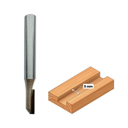 Shank Router Bit for Straight Groove D=5mm, S=6mm, Lc=12mm, Z1 – T.C.T. (Carbide) – Globus