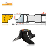 Concave Quarter-Round Shaper Cutter, Bottom Radius R3 – R60 mm | HSS M2 / HW (K40)