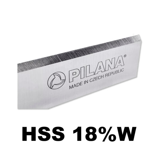 cuțit abric Pilana HSS 18% Wolfram, dimensiuni 30x3 mm, unghi ascuțire 40 grade, oțel profesional pentru lemn esență tare SolGrat.