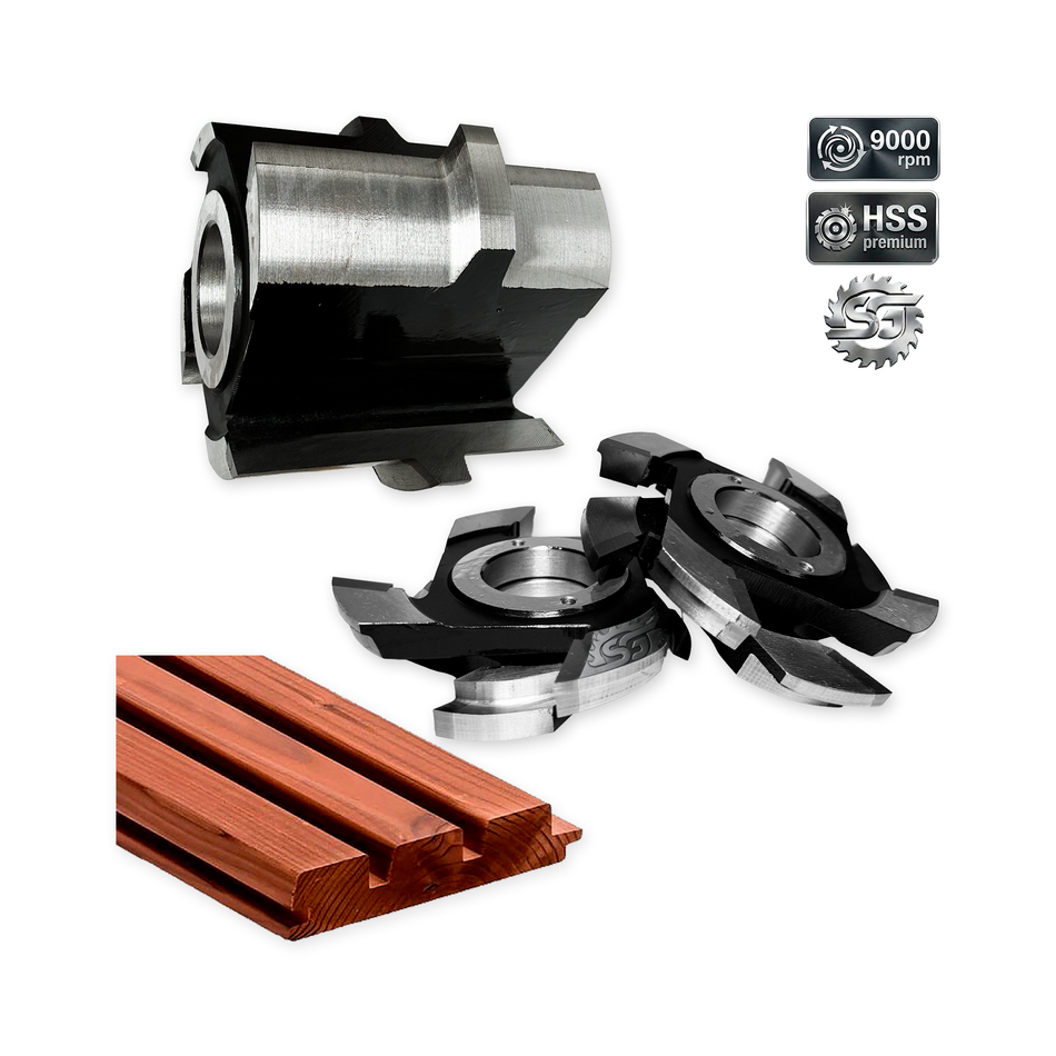 Tongue and Groove Router Bit Set with Shadow Line (Single/Double/Triple Shadow) – HSS M2