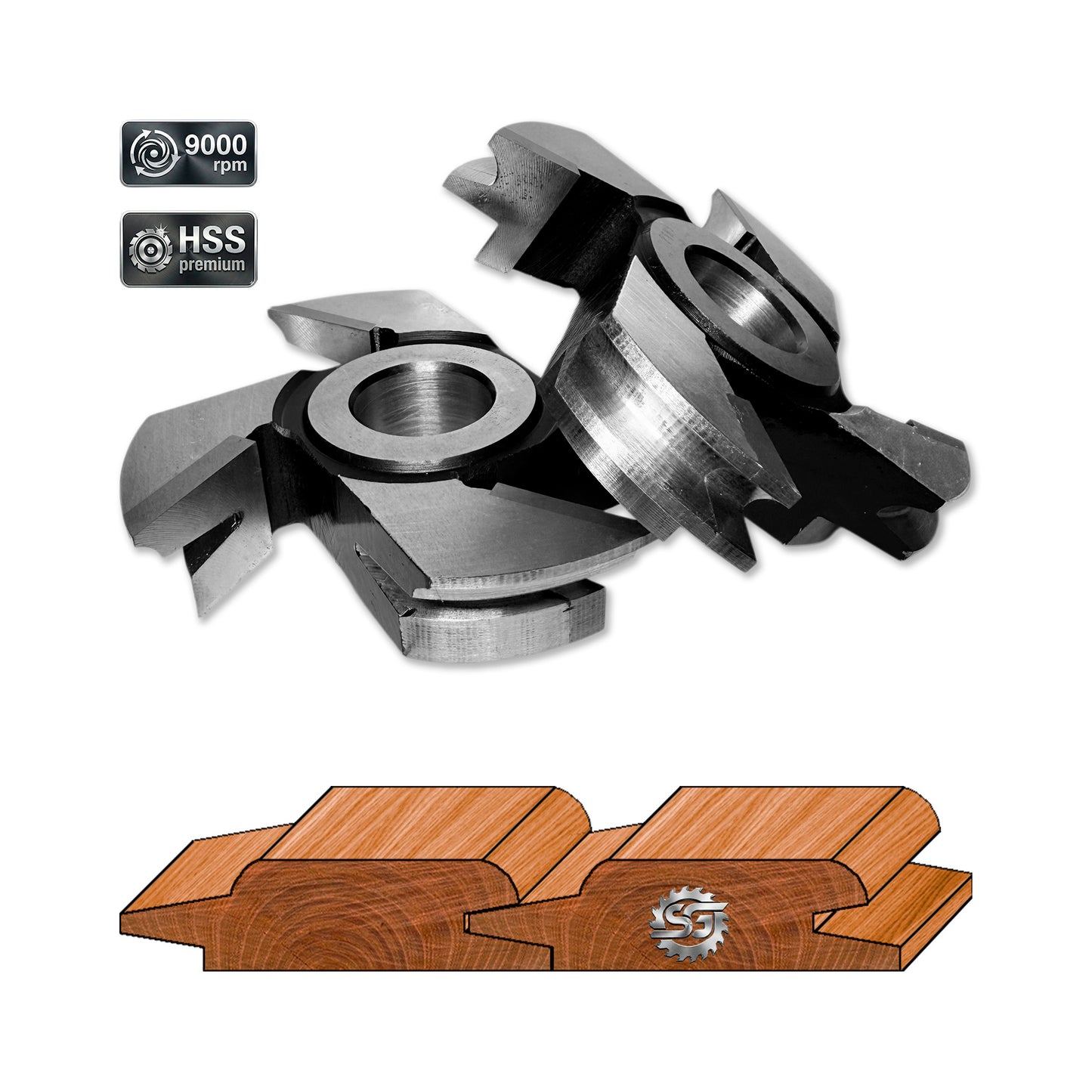 Set Freze lambriu cu profil rotund la imbinare canal de 10 mm cu grosime 28 mm brazate cu hss