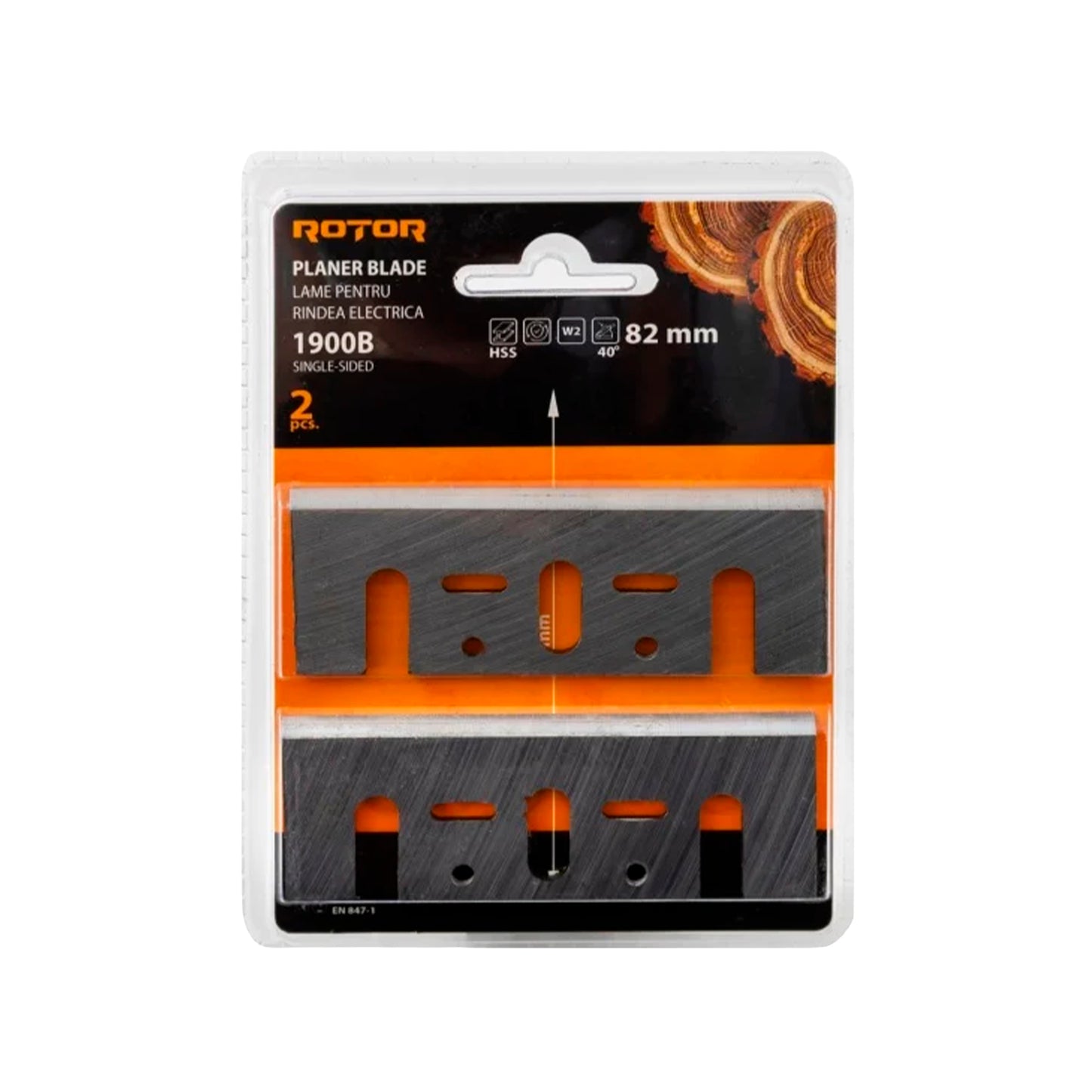 Lame pentru Rindea Electrică 82 mm – HSS Tip 1900B | Set 2 buc | ROTOR