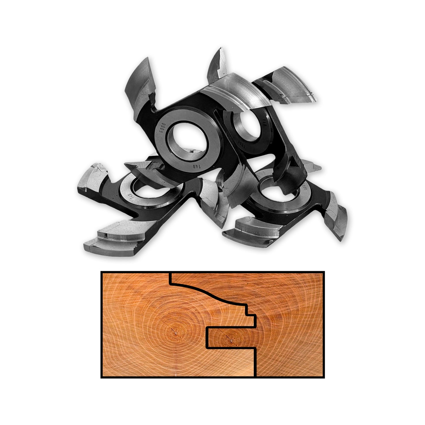 Set de 4 freze profil-contraprofil, HSS, 21 mm, pentru îmbinări precise și durabile în mobilier. Ideal pentru prelucrarea lemnului cu finisaj impecabil.