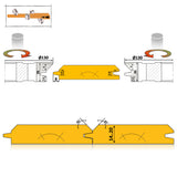 Set freze pentru lambriu cu profil oblic tesit la 45 de grade pentru masina de frezat cu 4 fete cnc si pentru lemn de la 14 pana la 20 mm de esenta moale sau tare