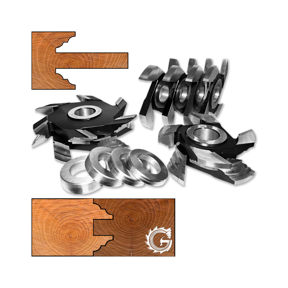 Set of 8 Adjustable Interior Door Cutters 40 - 48 mm | Code 04.12RC55 HSS M2