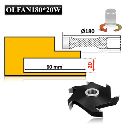 Freza Falt Nut pentru canelare lemn masiv sau moale de 180 x 20 mm, brazate cu widia 
