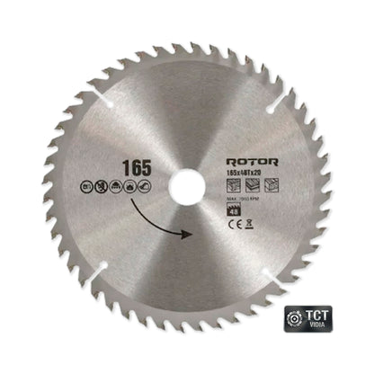 Discuri de Tăiat Lemnul ROTOR 165×20 mm – Variante 36T / 48T / 56T