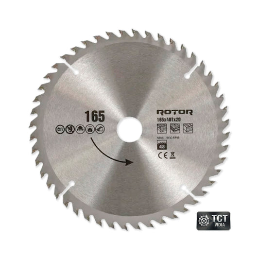 Discuri de Tăiat Lemnul ROTOR 165×20 mm – Variante 36T / 48T / 56T