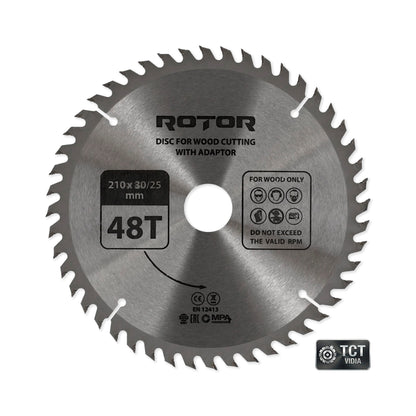 Discuri de Tăiat Lemnul ROTOR 210×30/25 mm – Variante 24T / 48T / 60T