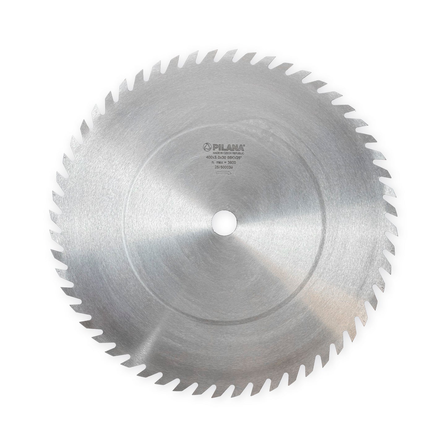 Pânză circulară din oțel Pilana 400mm, model 56KV25 fără plăcuțe vidia, cu dinți triunghiulari ceaprăzuiți pentru debitare rapidă lemn.