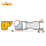 Concave Quarter-Round Shaper Cutter, Bottom Radius R3 – R60 mm | HSS M2 / HW (K40)