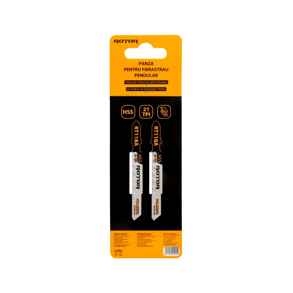 Jigsaw Blades for Metal 76×50 mm – HSS 21 TPI | ROTOR RT118A