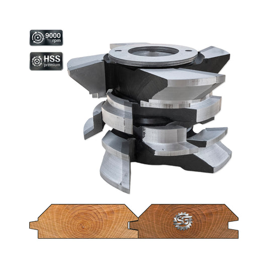 Set 4 Freze Reglabile pentru Lambriu Fals Grindă (25–35 mm) – HSS M2 | Cod SG4F-2535