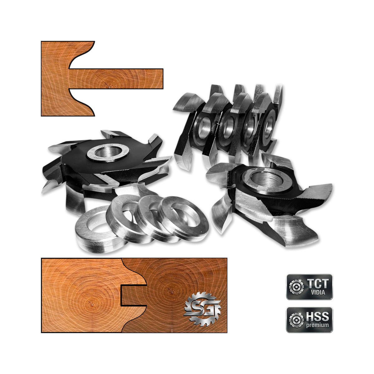 Set 8 Freze Uși Interior Reglabile 40 - 48 mm | Cod 04.11RC55 HSS sau Vidia