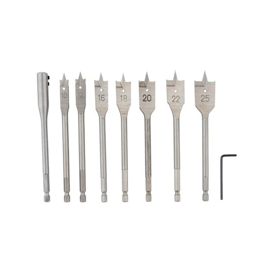 Set Burghie Plate (Pană) pentru Lemn – 9 Bucăți (10–25 mm) | ROTOR RBP9