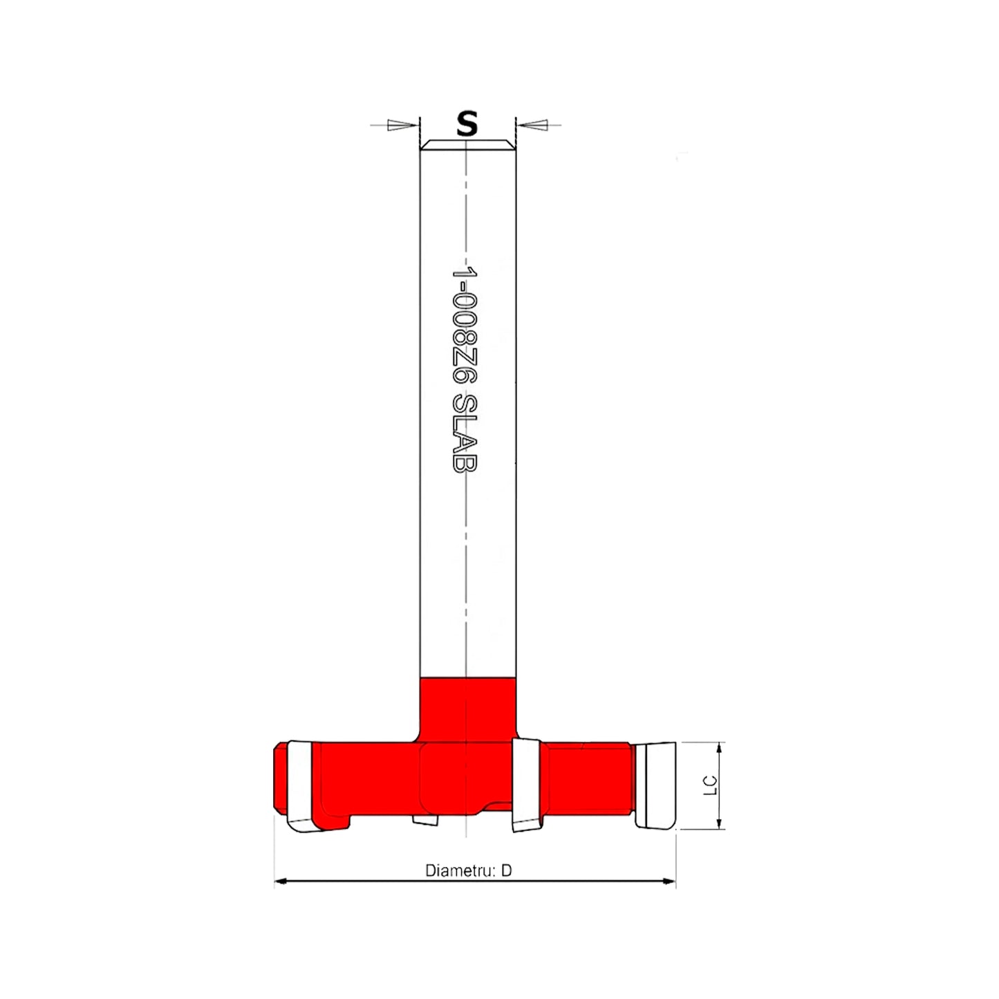 Professional "Slab" Cutter for Surfacing and Flattening Tabletops | D=50 mm | Lc=10 mm