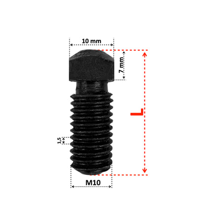 Set of 5 Square Head Bolts for Jointer-Planer M10 x 1.5 Pitch