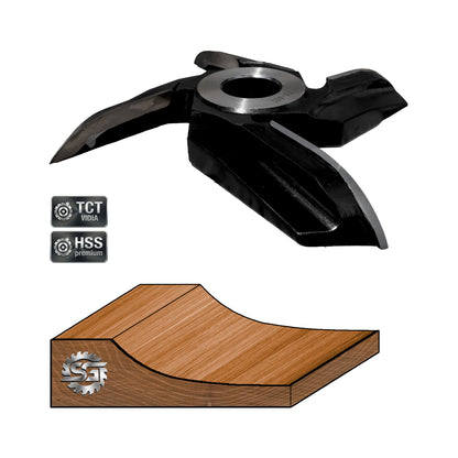 Raised Panel Wood Cutter Profile N12 - D160 | HSS or T.C.T Carbide